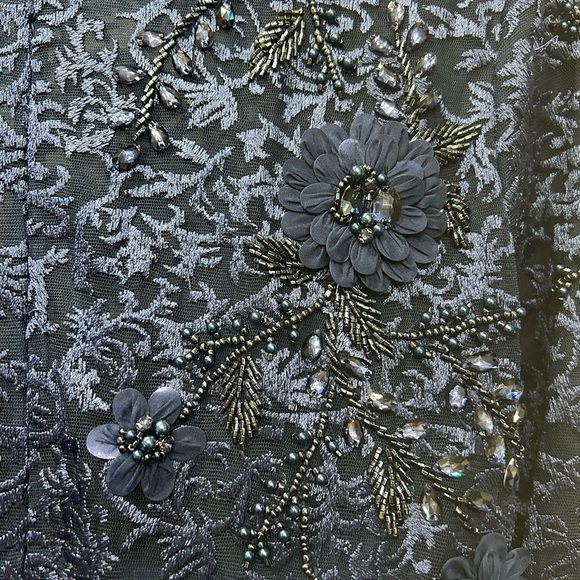 Mac Duggal 11121 NWT EMBELLISHED ILLUSION LONG SLEEVE A LINE GOWN - Picture 5 of 14